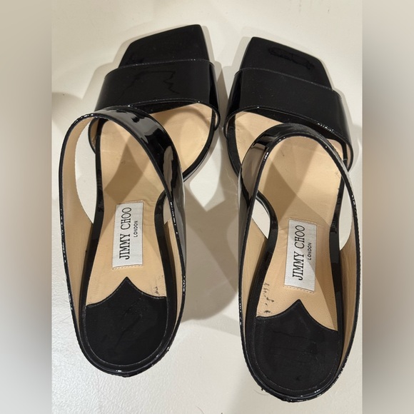 Jimmy Choo Hira 85 Patent Leather Sandals - Picture 2 of 3
